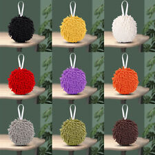 Chenille Hand Towels Kitchen Bathroom Hand Towel Ball with Hanging Loops Towels)