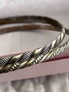 Lot 2 Vintage gemarkt "Beau Sterling" Armreif Armbänder ca. 2,5" Durchmesser - Bild 1 von 7