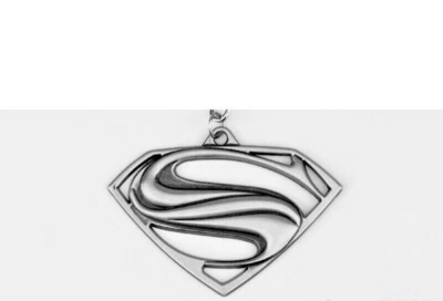 Gran SUPERMAN HÉROE HOMBRE GRIS GRIS Colgante 24" Plata de Ley 925 Collar Hombre Niño Foto 1 de 4