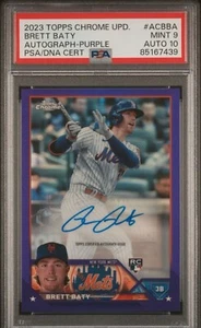 2023 Topps Chrome Update Brett Baty Autograph Purple /250 PSA 9 AUTO 10 - Picture 1 of 2