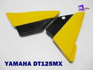 YAMAHA DT125MX MONO SIDE COVER L/R SET YELLOW + BLACK  "FibreGlass" #BI4280# - Picture 1 of 5