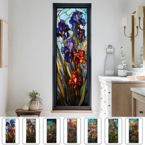 Buntglas Kirche Folie Blume Magnolie Fenster Aufkleber klammern matt - Bild 1 von 35