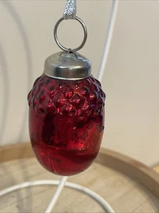 Adorno peine de pino de vidrio rojo vintage - Imagen 1 de 7