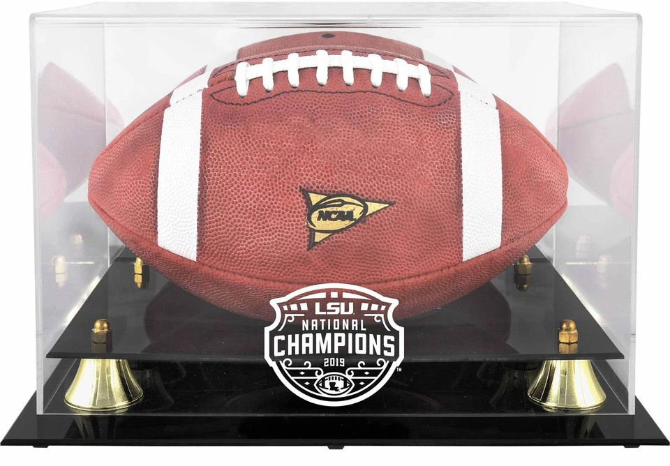 LSU Tigers CFP 2019 National Champions Logo Golden Classic Football Display Case - Image 1 of 1