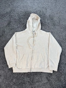 J.Crew Hoodie Mens Medium Cream Vintage Fleece Full Zip Sweatshirt - Picture 1 of 5
