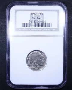 1917 Buffalo Nickel - 5c NGC MS63 - Nice Coin! - Picture 1 of 4