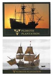 2 Mayflower II Schiff Plimoth Plantage Aal Fluss Gelände 6 x 4 Postkarten unbenutzt - Bild 1 von 2