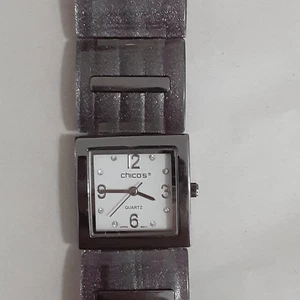 Reloj pulsera Chico's acero gris metal 8" necesita batería nueva - Imagen 1 de 3
