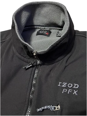 Men's Full Zip Up Jacket Izod PFX Performance Size Medium Black - Image 1 of 4
