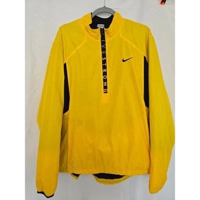 Nike LiveSTRONG Amarillo Negro Media Cremallera Pullover Chaqueta Para Hombre Talla L Foto 1 de 4