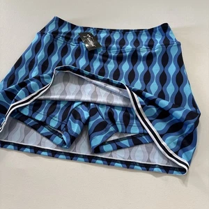NWT Golftini Womens Size Small Retro Multicolor Wavy Striped Golf Tennis Skort - Picture 1 of 8