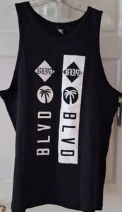 Blvd Supply Herren Palm Tree Tank Top Schwarz Größe XL Neu mit Etikett - Bild 1 von 2
