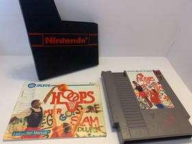 Hoops Basketball Nintendo NES Game Cartridge W/ Manual & Sleeve Vintage