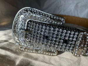 Girls SPARKLE BELT Nocona Silver Rhinestone Christian Crosses 24 Inch Bling - Picture 1 of 15