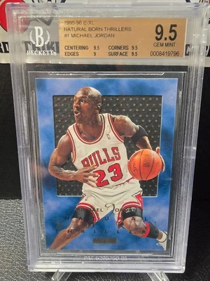 1995-96 E-XL Natural Born Thrillers MICHAEL JORDAN #1 BGS 9.5 GEM MINT - Image 1 of 2