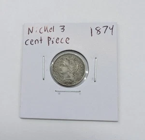 1874- Nickel 3 Cent Piece - Picture 1 of 4