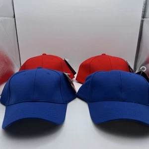 Lote De 4 Nuevos Sombreros Blancos Rojo Y Azul NU-FIT - Imagen 1 de 9