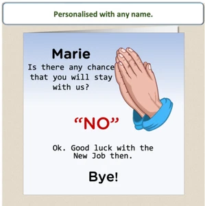 Sorry Your Leaving Card New Job Good Luck Goodbye You're Leaving Card - Picture 1 of 6