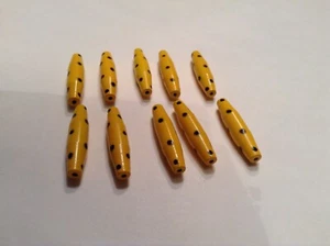 (20) Yellow Black Spots Spinning Inline Lure Bodies, 1", Tapered ends, 1/8 oz - Picture 1 of 7