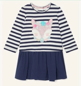 Monsoon Baby Girls Fox Stripe Sweat Dress Age 18-24 Months *BNWT* - Picture 1 of 7