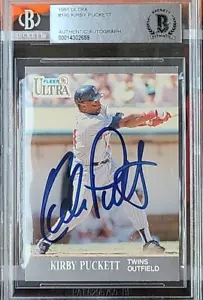 1991 Fleer Ultra #195 Vintage signed Card Kirby Puckett Twins Dec Hof Bas - Bild 1 von 1