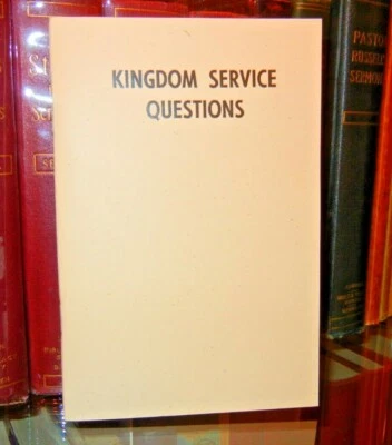 1961 KINGDOM SERVICE QUESTIONS Organizational Booklet NICE Repro Watchtower IBSA