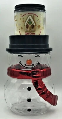 Bath & Body Works SNOWMAN Single Wick Pedestal Candle Holder FACETED GLASS New - Image 1 of 3