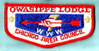 OA Lodge 7 OWASIPPE S-?, 1970s  pb, Chicago Council, Boy Scout flap, IL