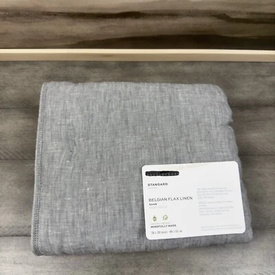 Pottery Barn Belgian Flax Linen Comforter Pillow Sham Standard Flagstone NWOT - Изображение 1 из 4