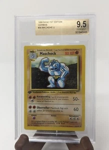 BGS 9.5 1st Edition German Machoke #34 Pokemon Card Base Set Beckett Maschock - Picture 1 of 2