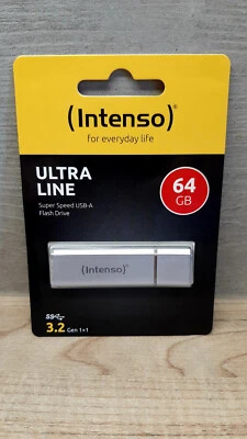 Intenso Ultra Line 64 GB USB 3.2 Stick Speicher 64GB UltraLine silber Alu - Bild 1 von 4