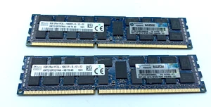 HP Server Memory 16GB (2x8GB) PC3L-10600R DDR3-1333MHz 2Rx4 REG ECC 664690-001 - Picture 1 of 2