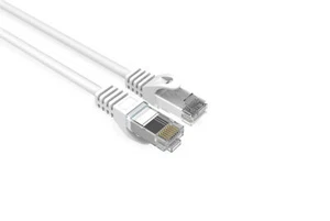 Cable de conexión delgado Cat6 26 AWG cobre desnudo RJ-45 cable Ethernet 15 pies blanco paquete de 10 - Imagen 1 de 6