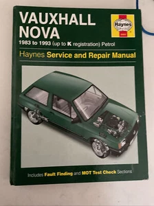 Vauxhall Nova 1983 - 1993 up to K Reg Petrol Haynes Manual free P&P - Picture 1 of 2