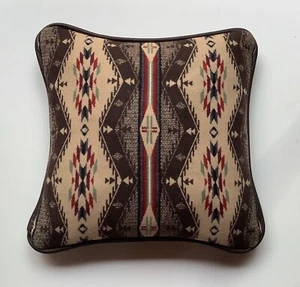 15x16 "Wolle & Schokolade Leder Kissen hergestellt mit Pendleton "Spirit of the People"  - Bild 1 von 2
