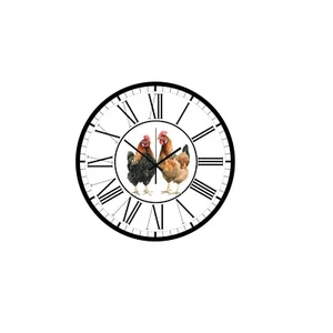 Orologio da parete arte pollo galli re del pollo oggi un pezzo di tempo da appendere - Foto 1 di 2