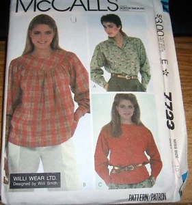 UNCUT 60-70s-80s VINTAGE McCall's PATTERNS MISS SIZE 10 SHIRT BUST 33  # 7723 - Picture 1 of 1