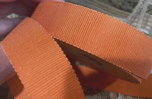 vintage cotton rayon trim petersham orange 7/8" ribbon 1 yd USA - Picture 1 of 3