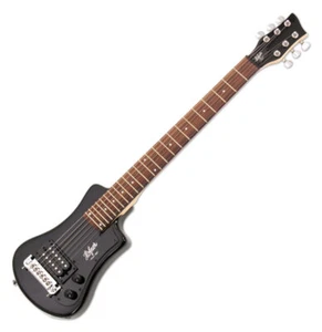 Höfner Shorty BK Kompakt Humbucker E-Gitarre Gigbag Tasche Reisegitarre Schwarz - Bild 1 von 8