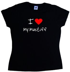 I Love Heart My Mastiff Ladies T-Shirt