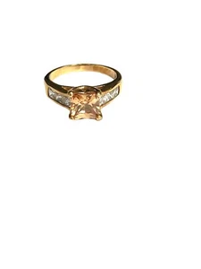 Ring 7 Strass und Edelsteine goldfarben Thailand Cocktail - Bild 1 von 5