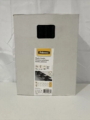 Fijaciones de peine de plástico Fellowes 3/4" diámetro 150 hojas capacidad negro 100 Foto 1 de 3