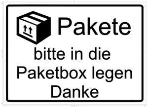 Caja de paquetes pegatina - "Por favor, coloque paquetes en la CAJA DE PAQUETES" - Paquete caja etiquetas - Imagen 1 de 2