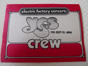 YES - an evening with September 12, 1980 satin crew pass at Spectrum in Philly - Picture 1 of 2
