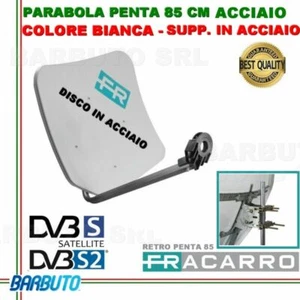 PARABOLA 85 CM IN ACCIAIO PENTA FRACARRO BIANCA SUPPORTO POSTER. ACCIAIO 211205 - Imagen 1 de 1
