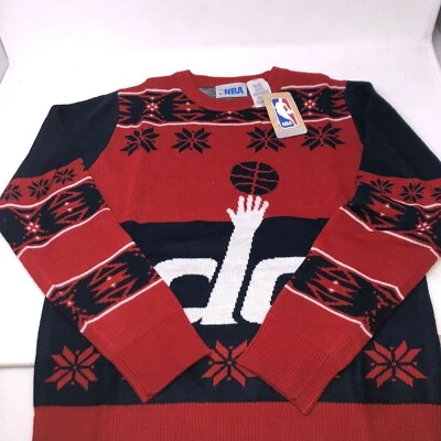Suéter Washington Wizards Rojo Feo Navidad Nuevo Con Etiquetas Niños Jóvenes Grande Foto 1 de 3
