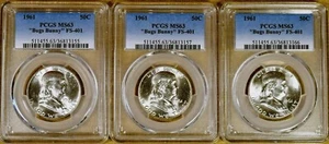 1961 PCGS MS63 FS-401 Bugs Bunny Franklin Half Dollar - 100% Blazing White - Picture 1 of 2