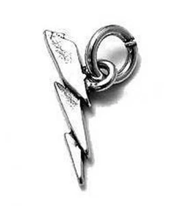925 Sterling Silver Lightning Bolt Charm - Picture 1 of 1