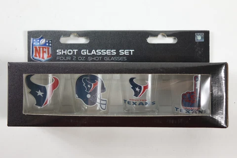 NFL Houston Texans Shot Glass Set4 Pack Shot Glass Set, Team Colors, One Size Cover