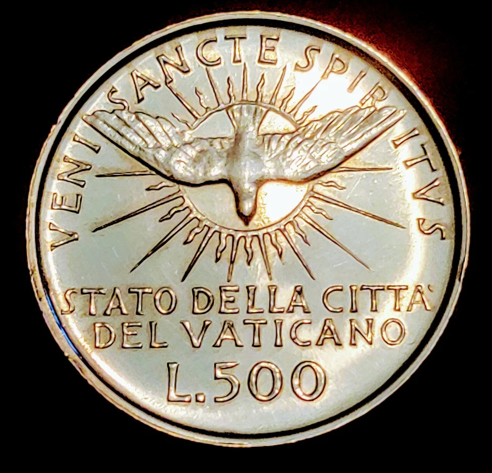 1963 Vatican City 500 Lire 🕊 "Sede Vacante" Silver Uncirculated Red Folder  - Image 1 of 4